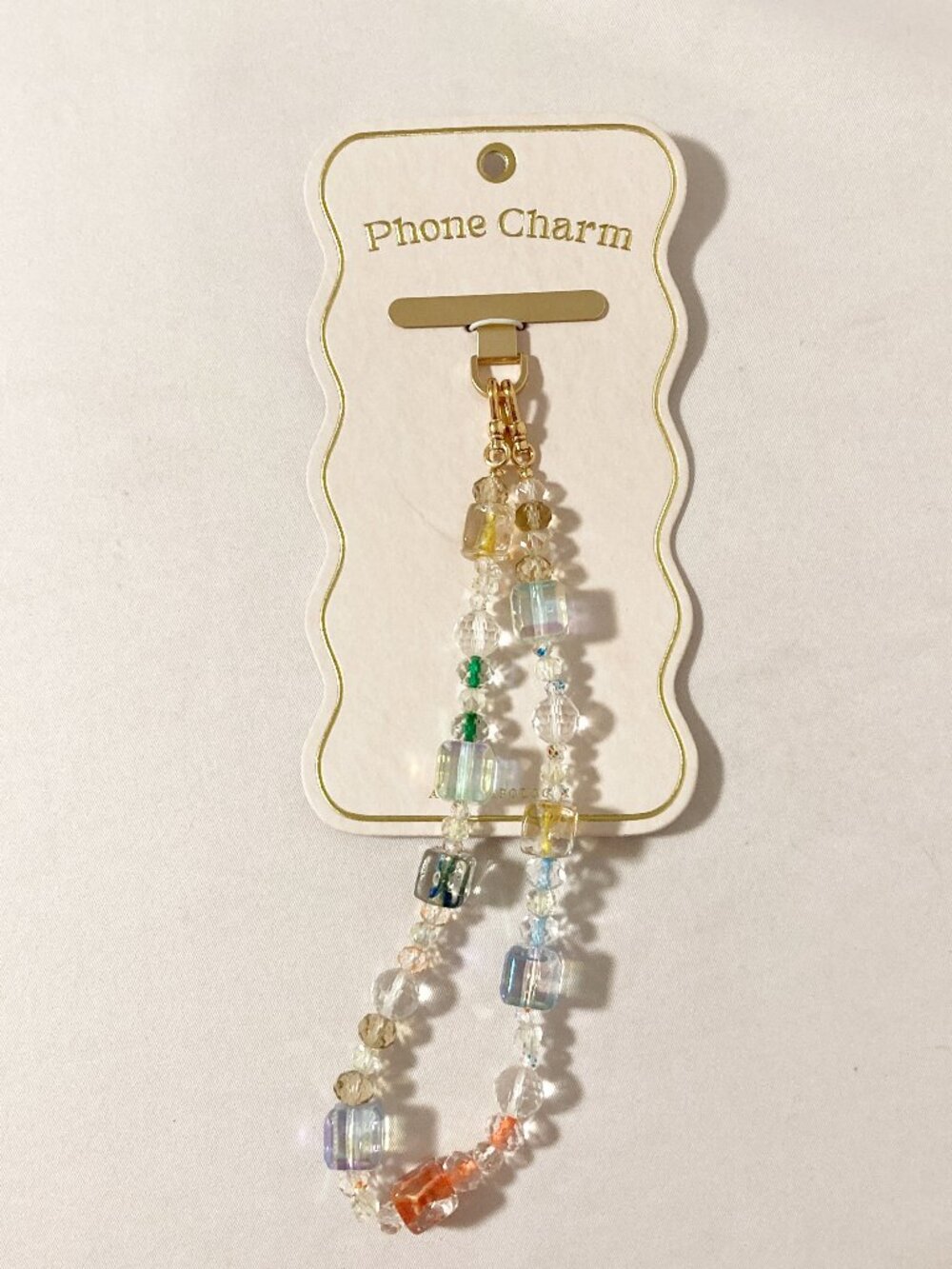 Anthropologie Colorful Prism Beaded Phone Chain NWT